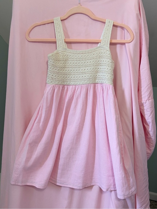 abercrombie kids Other - abercrombie kids Cream Crochet Knit & prink dress size 9/10